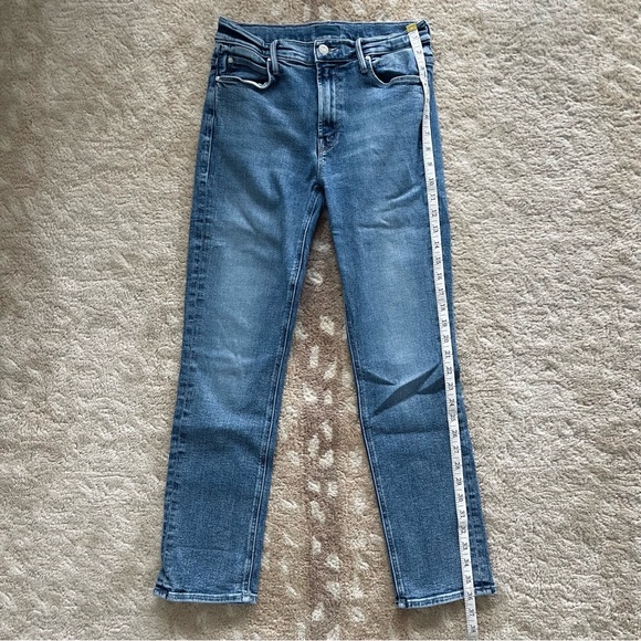 Mother The Mid Rise Dazzler Ankle Slim Straight Jean Whiplash Med Blue Wash 27 - Picture 6 of 16